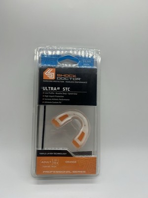 Shock Doctor Ultra 2 STC Mouth Guard Detachable Strap Football Helmet Orange Adu