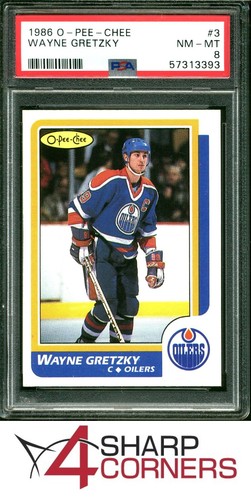 1986 O-PEE-CHEE #3 WAYNE GRETZKY OILERS HOF PSA 8