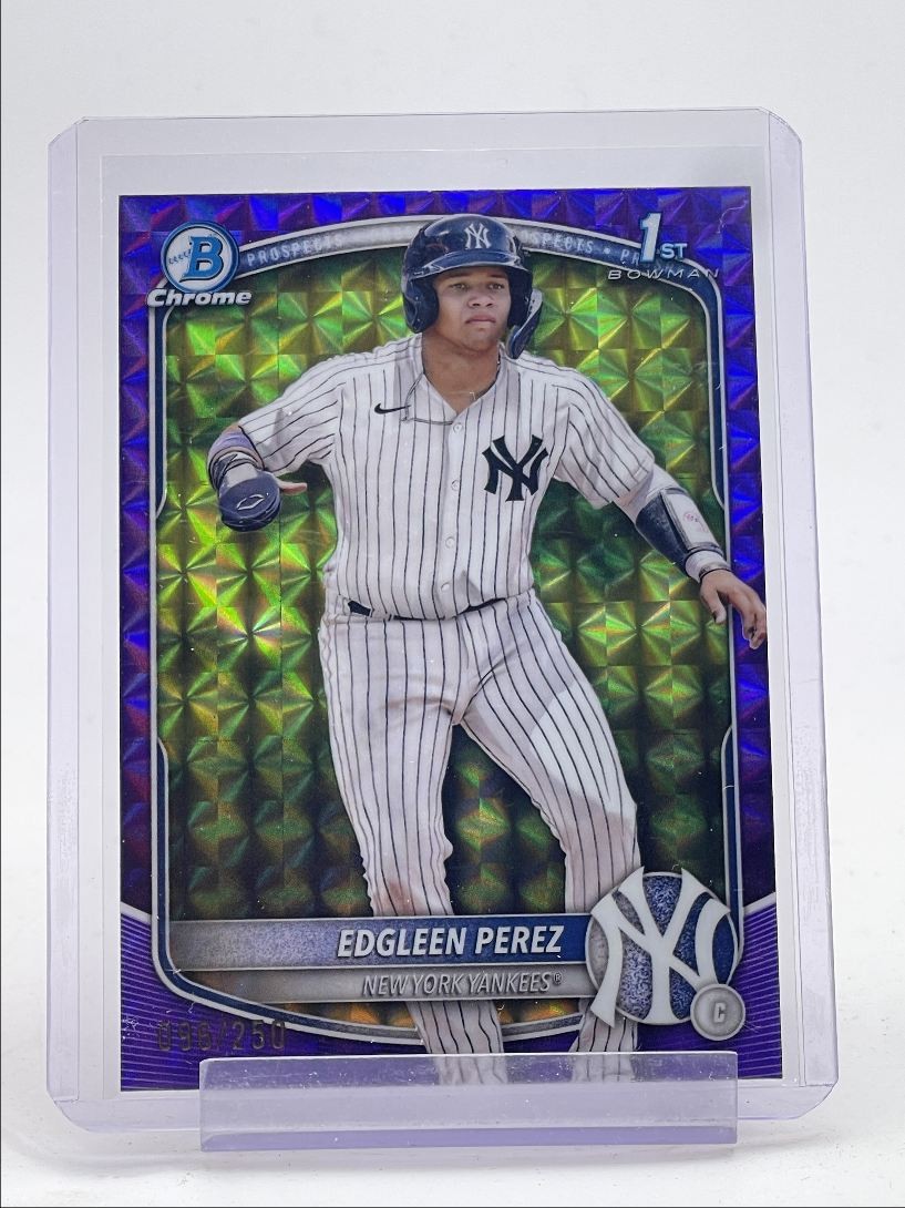 EDGLEEN PEREZ 2025 BOWMAN CHROME 1ST PURPLE GEOMETRIC YANKEES /250 Q4871