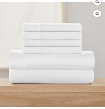 Member's Mark 500 Thread-Count Performance Solid Sheet Set, 6 Piece, Full Size