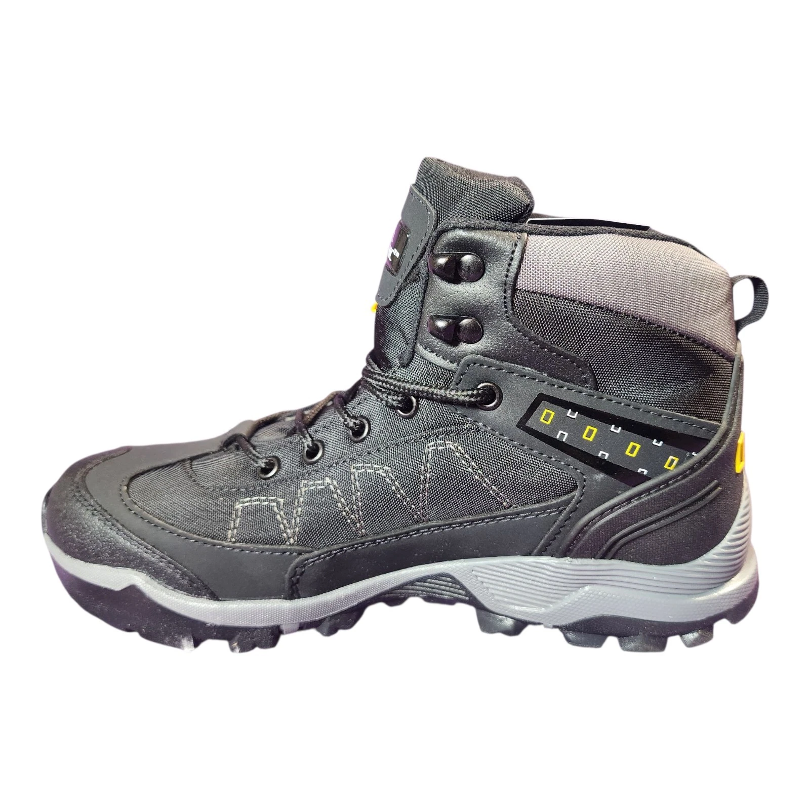 Men’s Black Hiking Boots Outdoor Trekking Trail Shoes Durable Sole USA Size 9