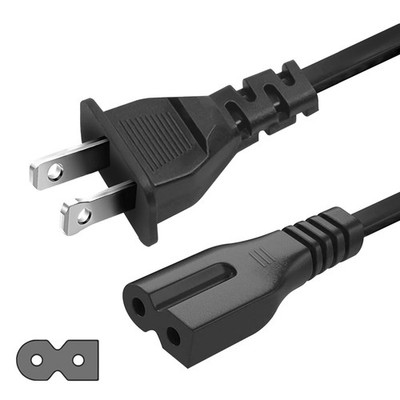 2 Prong Polarized 5Ft Power Cord C7 Connector AC Power Cable Replacement for ...