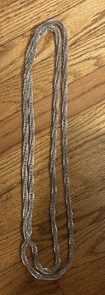 Vintage Mexico Sterling Silver Traditional Wedding Ethnic 36”  Long  Necklace - Image 2 of 4