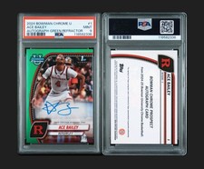 Ace Bailey Green Refractor Autograph #71/99 2024 Bowman U Chrome PSA 9 MINT