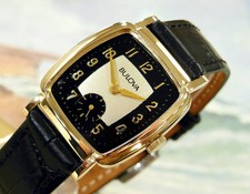1961 Vintage BULOVA, Stunning BLACK SILVER Dial, Serviced & Warranty