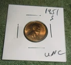JB RFM 86449 Lincoln Wheat Cent 1951 S UNC Condition