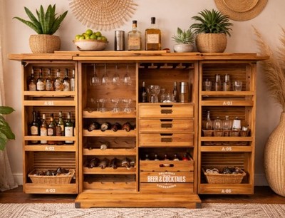 Rollladen Barschrank Weinregal Flaschenkiste Glashalter Unterhaltung Freunde