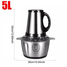 5L Electric Food Grinder Mincer Mixer Blender Food Chopper Processor Blender