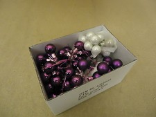 Designer Hanging Balls One Box Decorative 1in Diameter Purple/White Glass