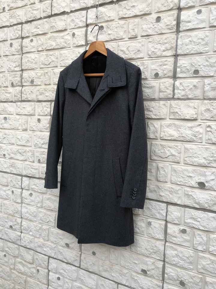 Tiger of Sweden Aleric Gray Melange Wool Coat EU46 Eco Luxury Sustainable Scandi - Image 3 of 4