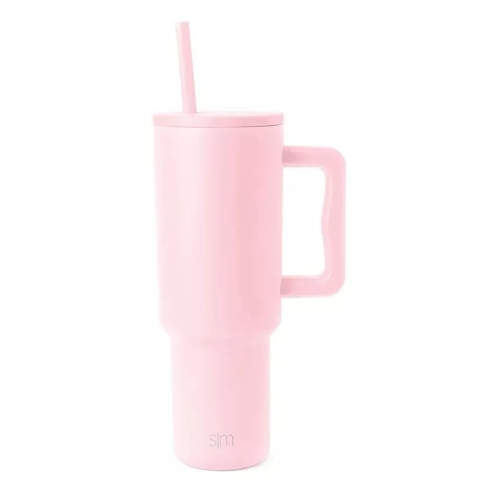 Review Simple Modern 40 oz Tumbler with Handle & Straw Blush Pink