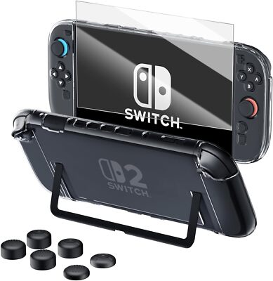 For Nintendo Switch 2 Cover -Shockproof Case w/ Screen Protector & Joy-Con Grips