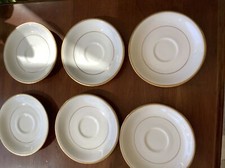 Royal Doulton England Saucer Plate Vtg Gold Colored  Edge Set Of 6