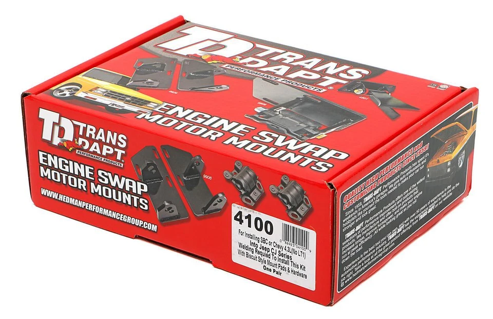 Trans-Dapt Performance 4100 Fits Chevy V8 or V6 into JEEP CJ Series- Motor Mount - Image 3 of 4