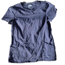 Landau navy blue scrubs top "Strectch" Small