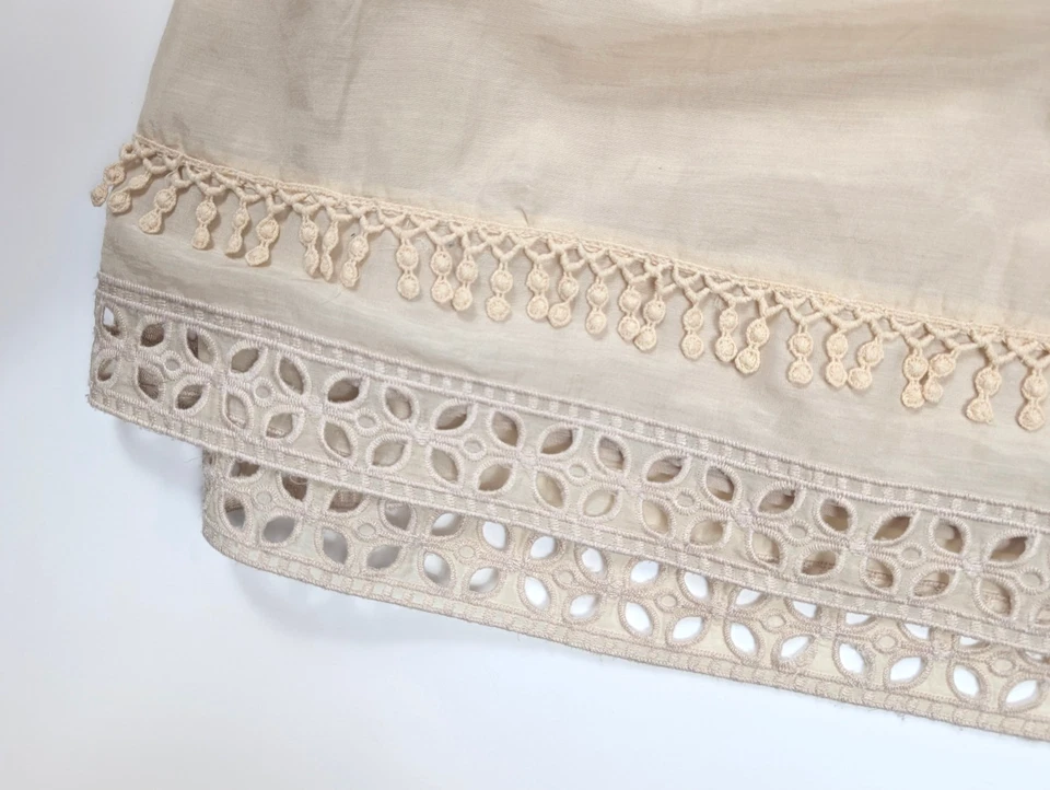 Vestido para mujer Anthropologie Azel Hazel beige crema mezcla algodón seda talla grande Foto 3 de 4