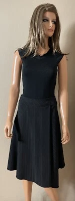 Jupe asymétrique noire & fines rayures MORGAN Taille 36 - Photo 1/4