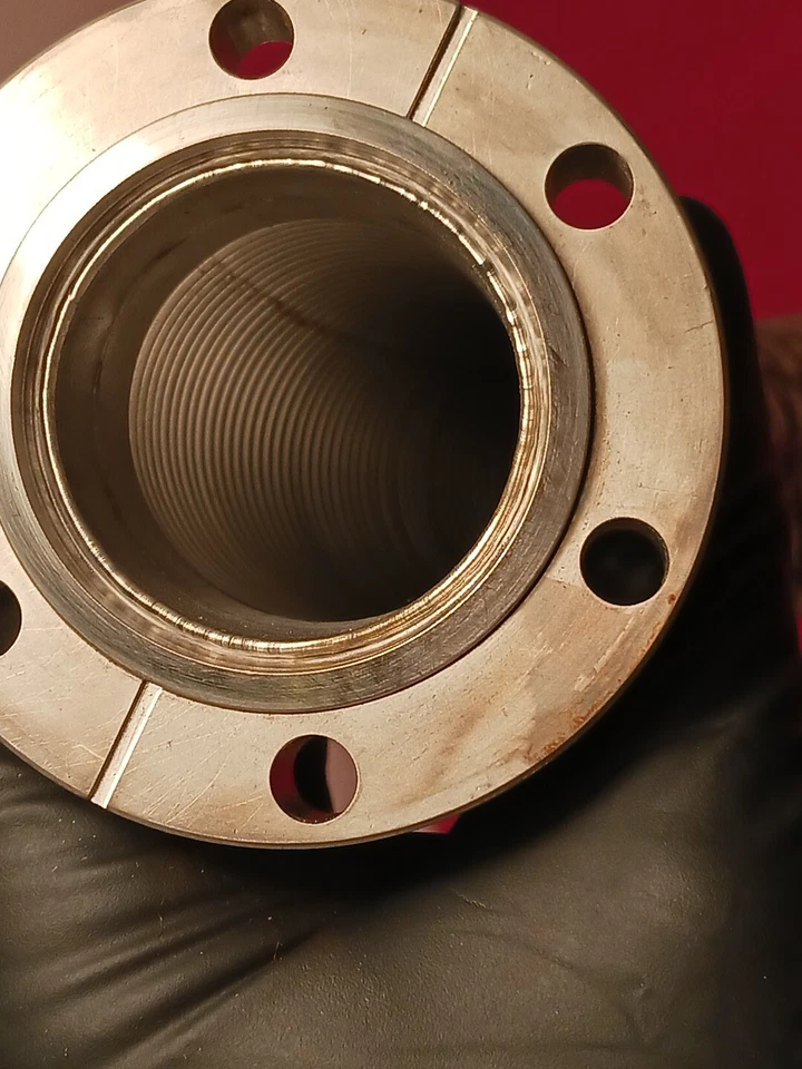 Varian 2.75" Conflat Flange Flexible SS Braided Bellows Vacuum Hose 20" OAL - Image 3 of 4