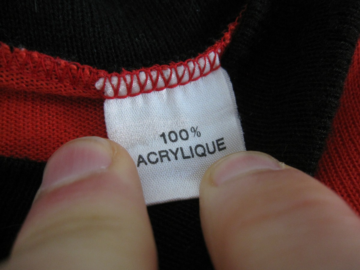Maillot Conserves Chaville #11 Noret Rouge 70'S Vintage Red Porté Acrylique - M