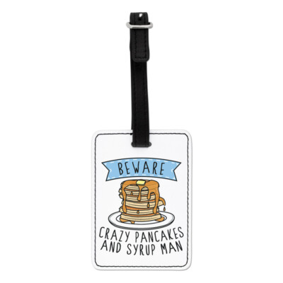 Gift Base Gepäckanhänger Aus Kunstleder Luggage Tag Crazy Pancakes Syrup Man