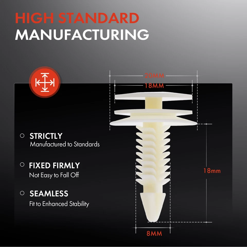 20 piezas clips de retención de resistencia de nailon de 8 mm para Chevy Venture Pontiac Montana Foto 3 de 4