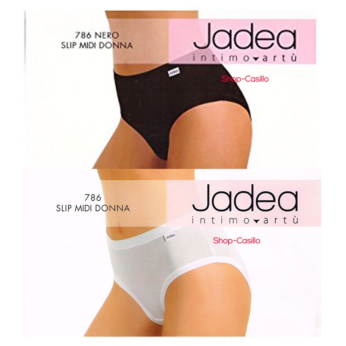 Six Slips Femme Taille Haute Jadea Blanc Noir Article 786 Coton Modal  Culotte