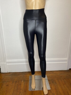 CARBON38 Crocodile Foil High Rise 7/8 Leggings Women's Size XXS Black NWOT 