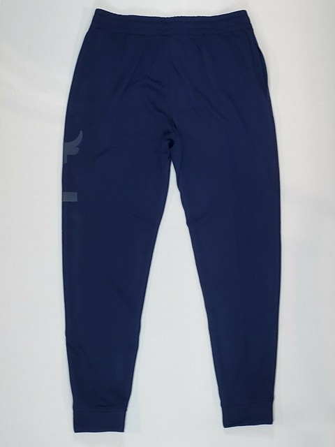 UA Project Rock Jogger Pants XL Navy 1345820-408 Fleece Cotton Blend for sale online | eBay