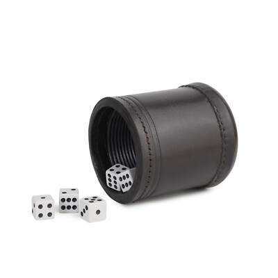 Professional Dice Cup with 5 Dices Quiet Shaker Cup Pub Casino Party Game