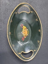 CENTRUM CO. HAND PAINTED METAL SERVING BOWL 12 1/2 L 1992