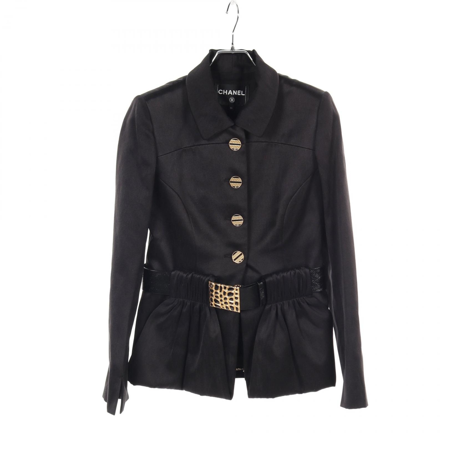 ALTRA CHANEL #36 giacche cintura P61937V30854 seta cotone nero