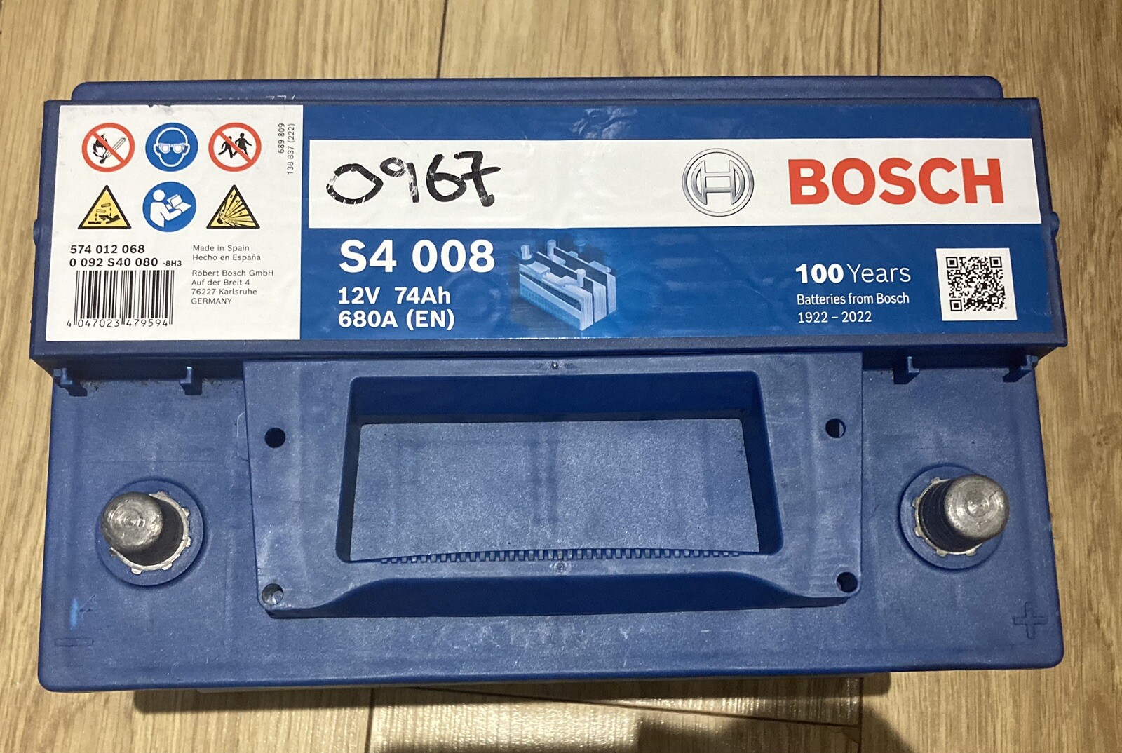 BOSCH S4008 BATTERY 096 Remaining Warranty 5 yrs eBay