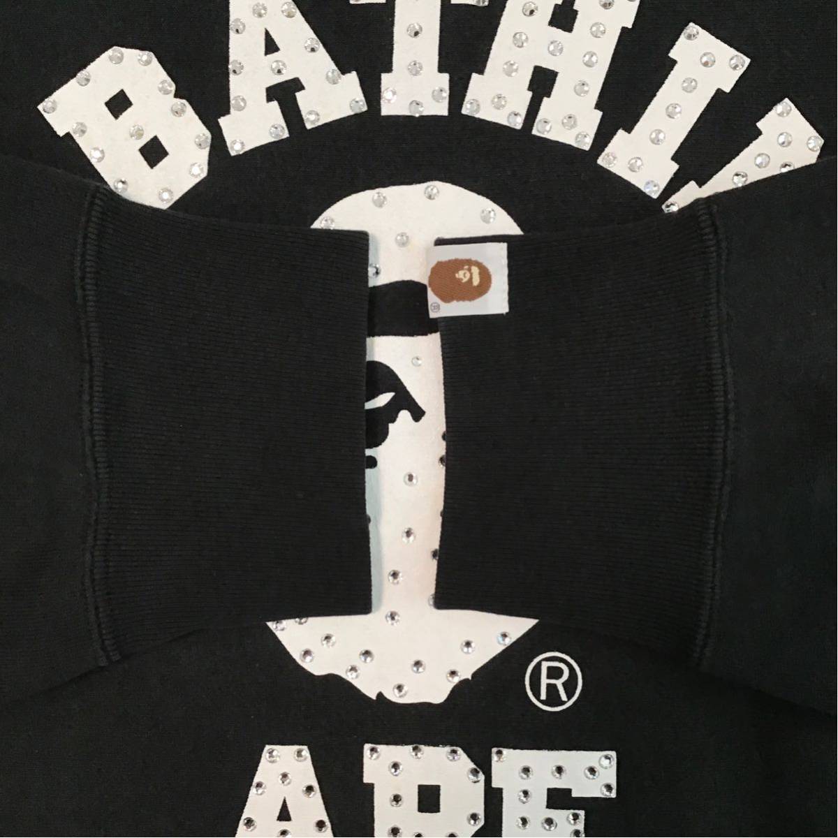 APE BAPE スワロフスキー　パーカー　スウェット　カレッジロゴ　L 初期 APE BAPE スワロフスキー パーカー スウェット カレッジロゴ L