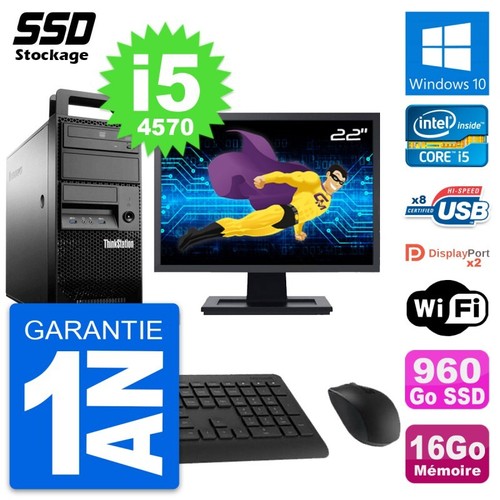 PC Lenovo M90 Tour – I5-650, 16Go RAM, SSD 960Go, Windows 10, WiFi – Reconditionné
