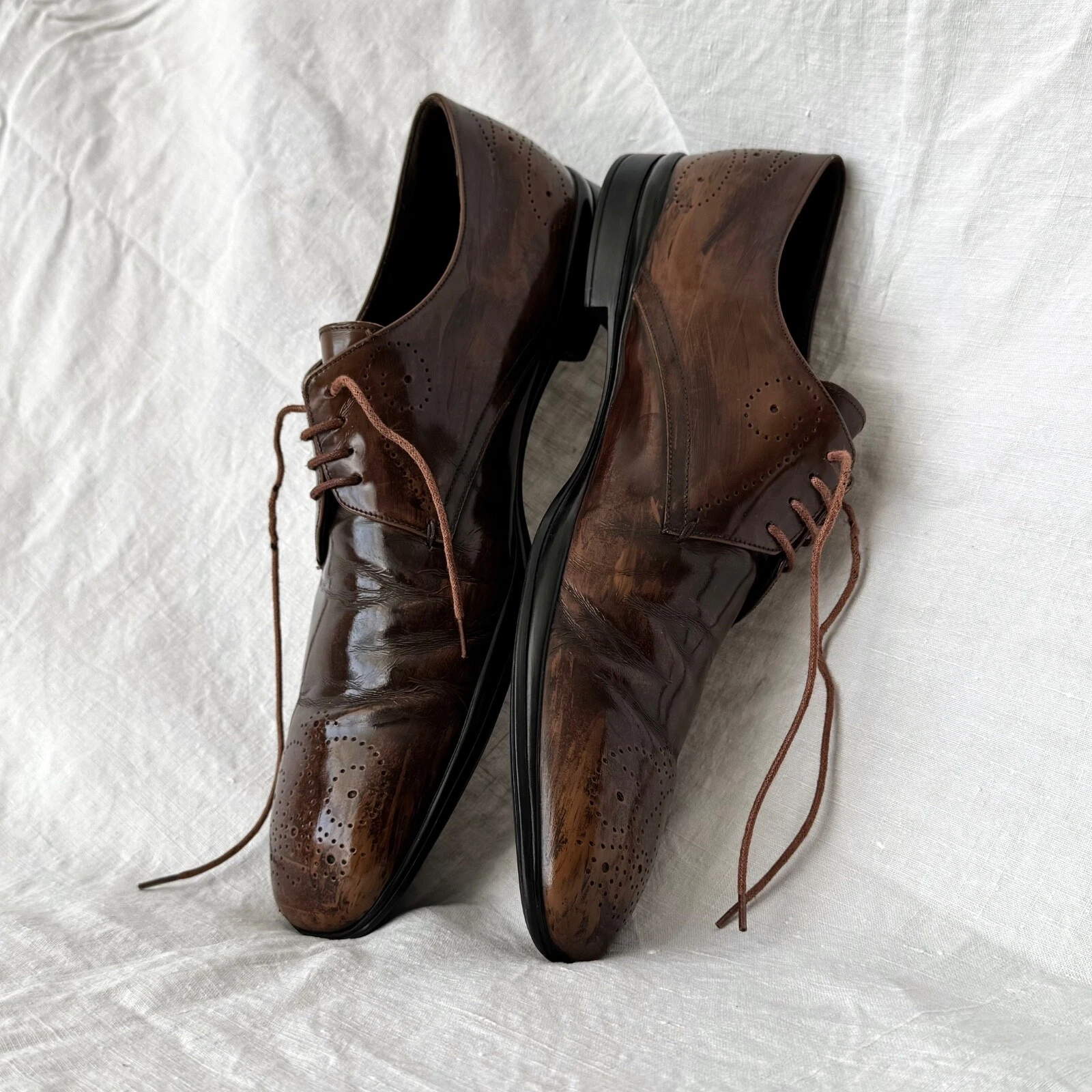 Pantaloncino derby uomo Prada Budapester in pelle marrone TAGLIA 11