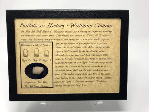 The Civil War Williams Cleaner Bullet Relic Case with Authentic Cleaner and COA