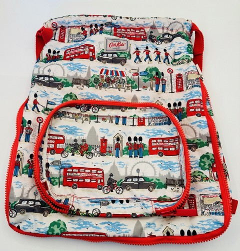 Cath Kidston Cath Kids Bus Phone Booth Guards Drawstring Backpack London 13x15 - Picture 1 of 9