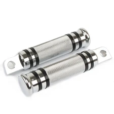 Universal Motorcycle Bike Folding Foot Pegs Footpegs Set Pedals 10mm Silver