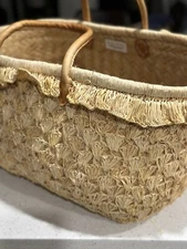 Handmade Bag From Madagascar Tribes Big Light Market Basket 20”x10”x11”