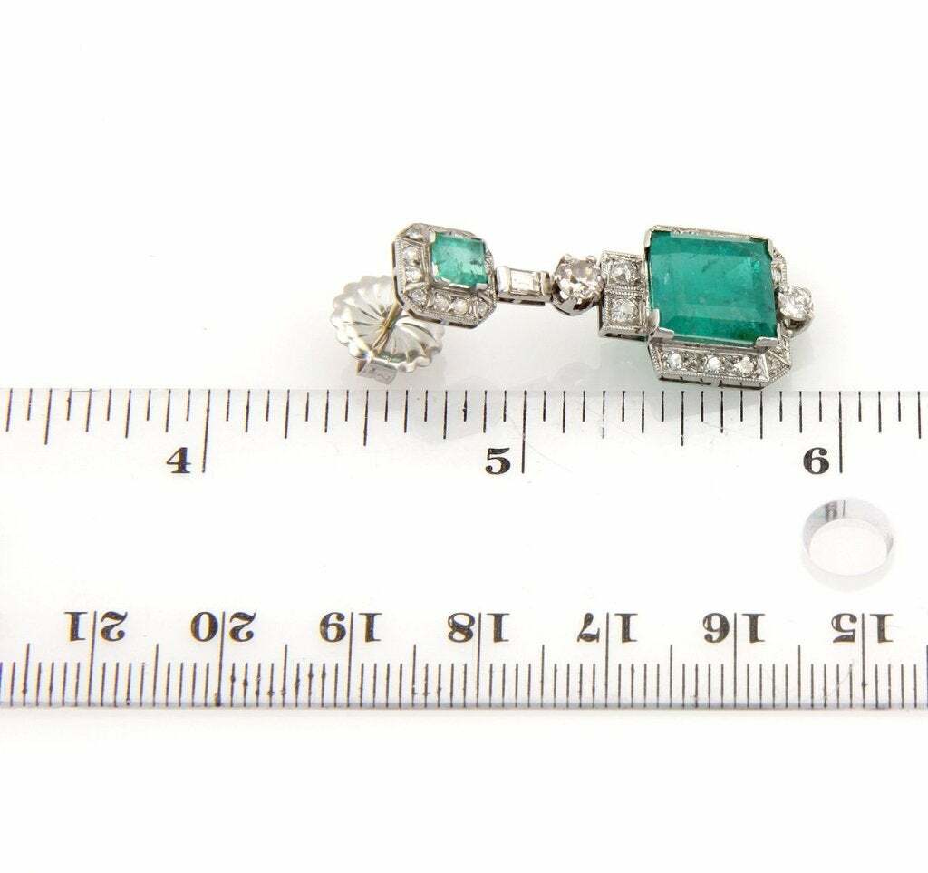 1930s Art Nouveau Rectangle And Square Shape Emerald & White