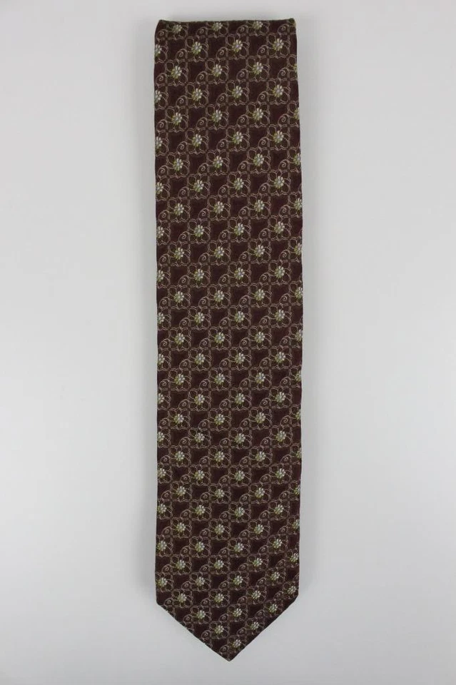 Corbata de seda JONN W NORDSTROM. Floral granate. Hecho en USA. Foto 3 de 3