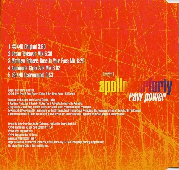 APOLLO FOUR FORTY RAW POWER [Maxi-CD] sehr guter Zustand, 1997 (0611) - Bild 3 von 4