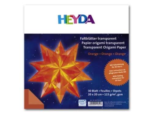 Heyda Faltblätter transparent orange, 20 x 20 cm 115g - Bild 1 von 1