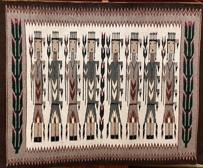 Antique Navajo Rug Teppich Handarbeit Native American Indianer Rug Wool Blanket.
