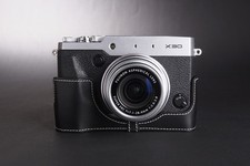 Handmade Genuine real Leather Full Camera Case bag cover for FUJIFILM X30 Black  