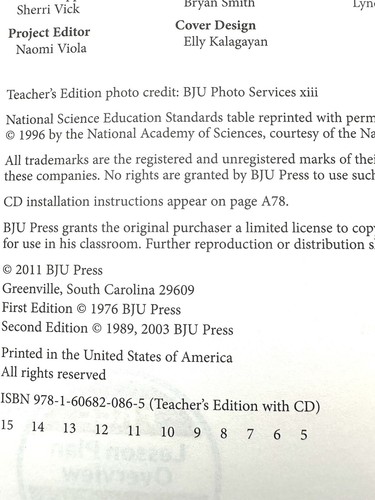 BJU Press Science 1 Teachers Edition Lesson Plans Tool Kit CD 3rd Ed. Homeschool - 第 8/9 張圖片