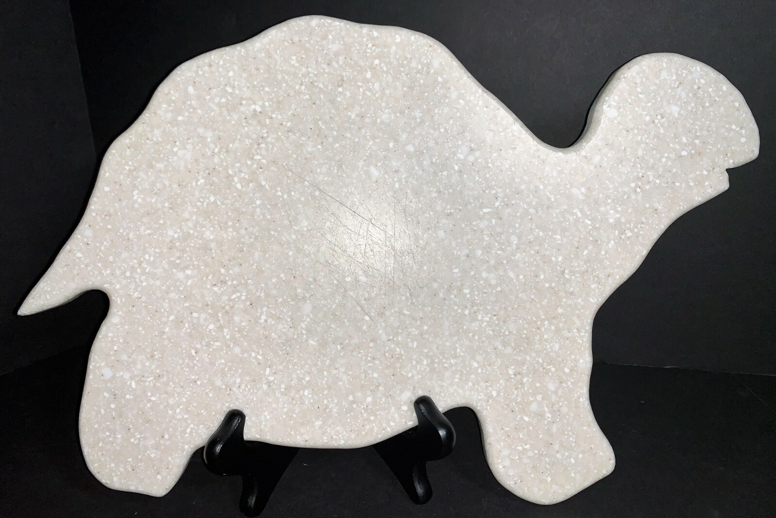 Handmade Corian Turtle-Shaped Cutting Cheese Serving Board Non-Skid Rubber Feet