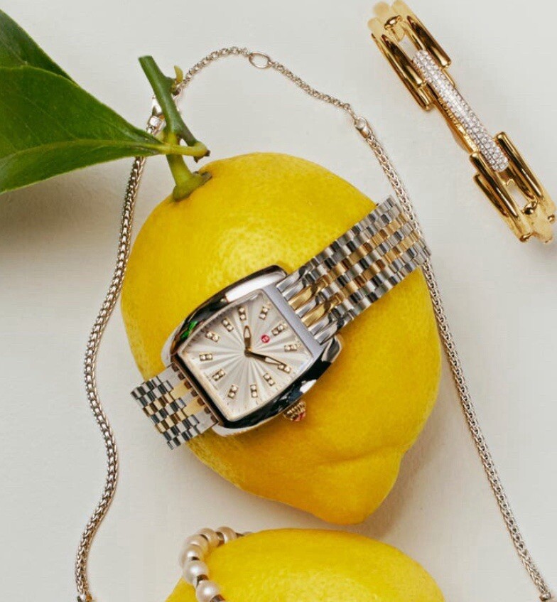 Diamond Bezel Michele Mini Urban Two Tone Diamond Watch Michele