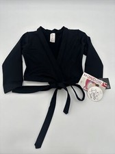 Mondor Black Wrap-Over Top for Danse Ballet Child Size 12-14