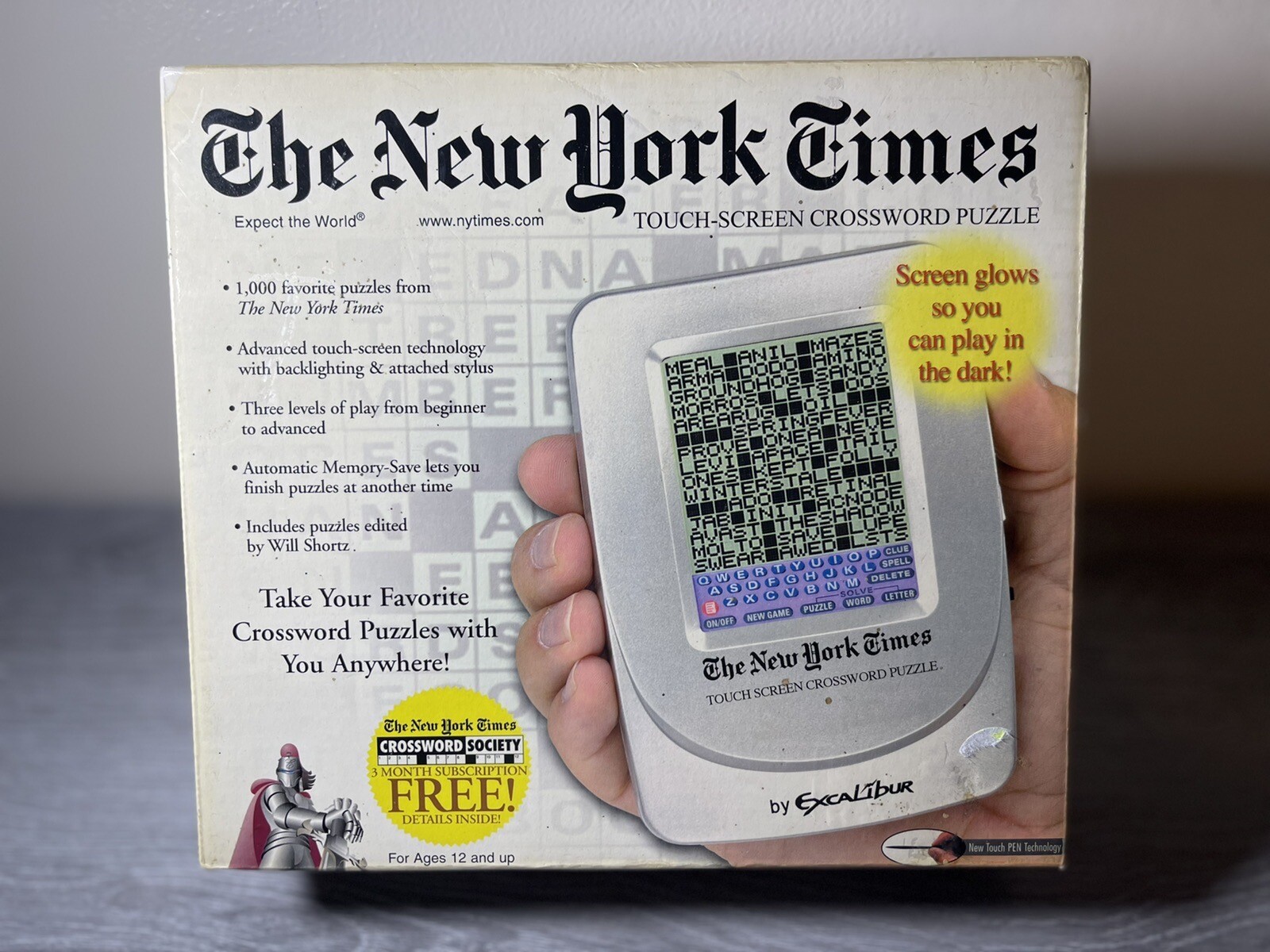 New York Times Electronic Touch Screen Crossword Puzzle With Stylus New In Box